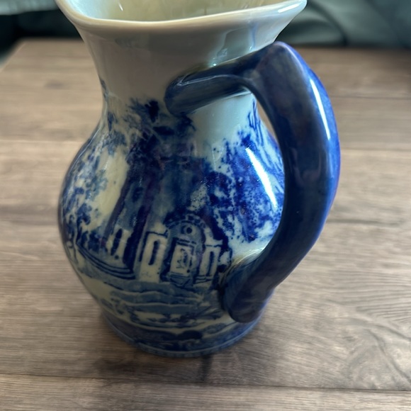Victoria Ware Ironstone Blue Flow Transfer Ware Pitcher - Picture 3 of 6